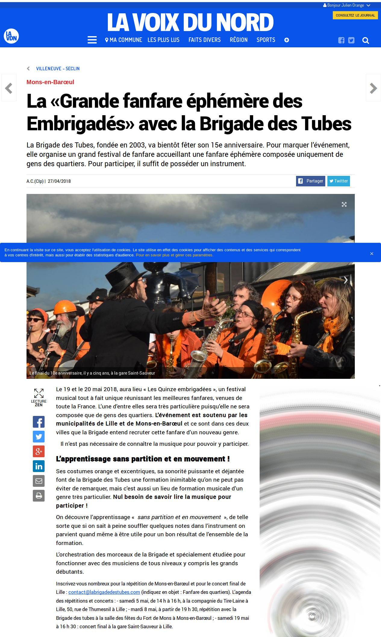 Screenshot-2018-5-28 Mons-en-Barœul - La «Grande fanfare éphémère des Embrigadés» avec la Brigade des Tubes