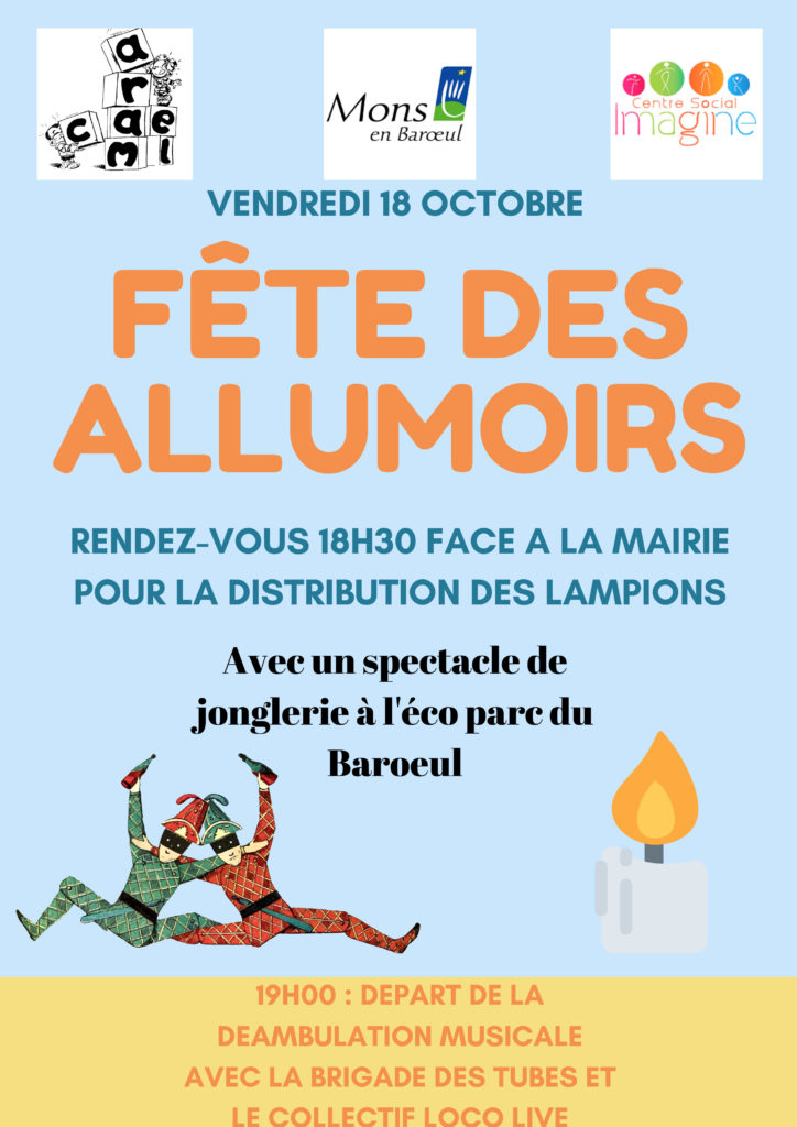 Affiche Fête des Allumoirs Mons en Barœul 18 octobre 2019